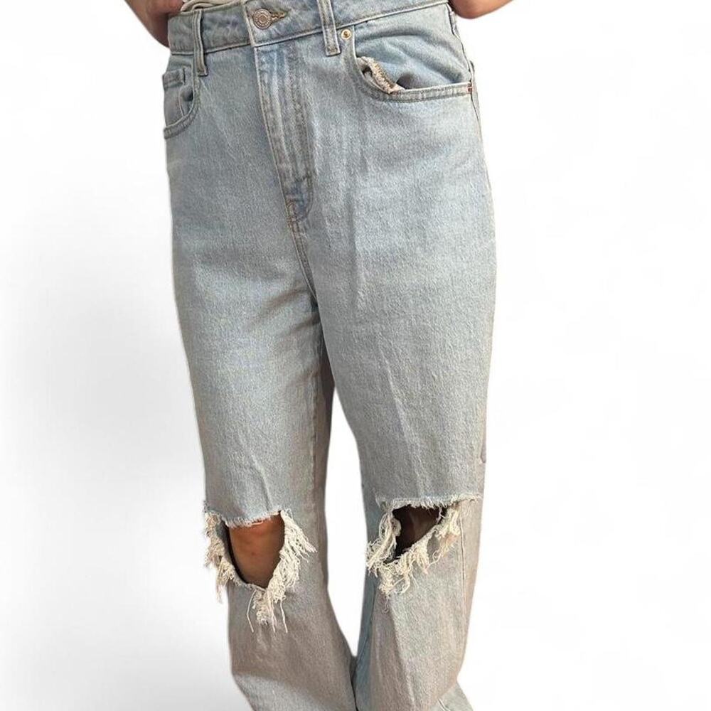 Wild Fable High Rise Distressed Baggy Wide Legged Jeans Light Wash Relaxed Y2K 6